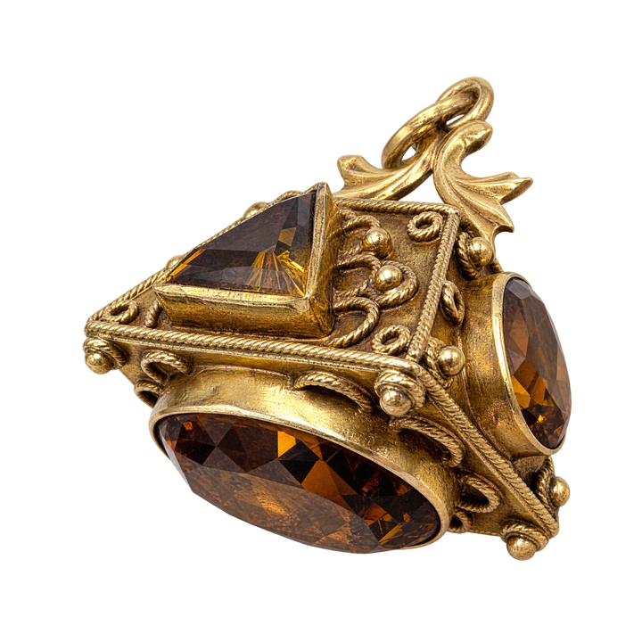 Pendentif or et Citrine