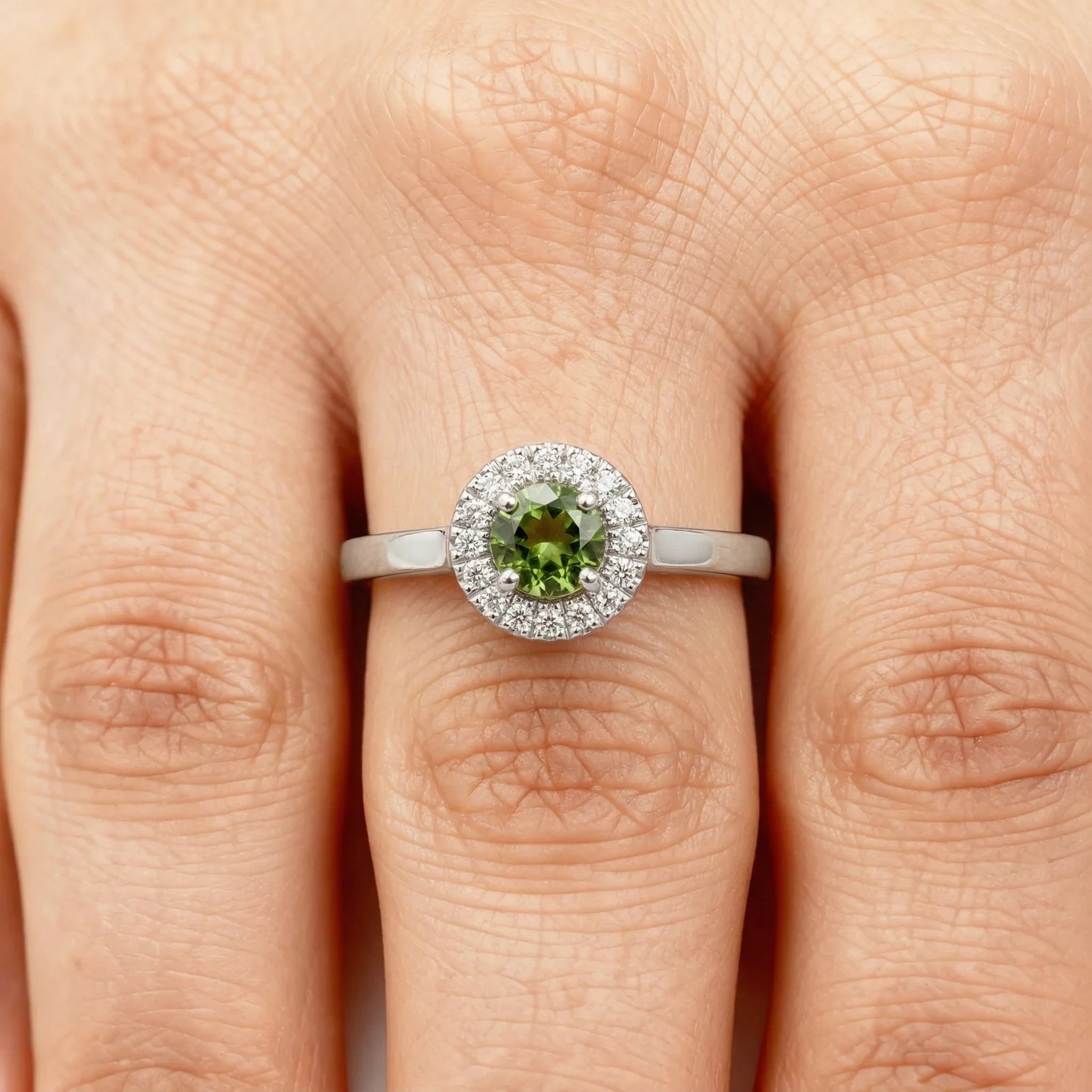 April by Bague Or blanc et Peridot