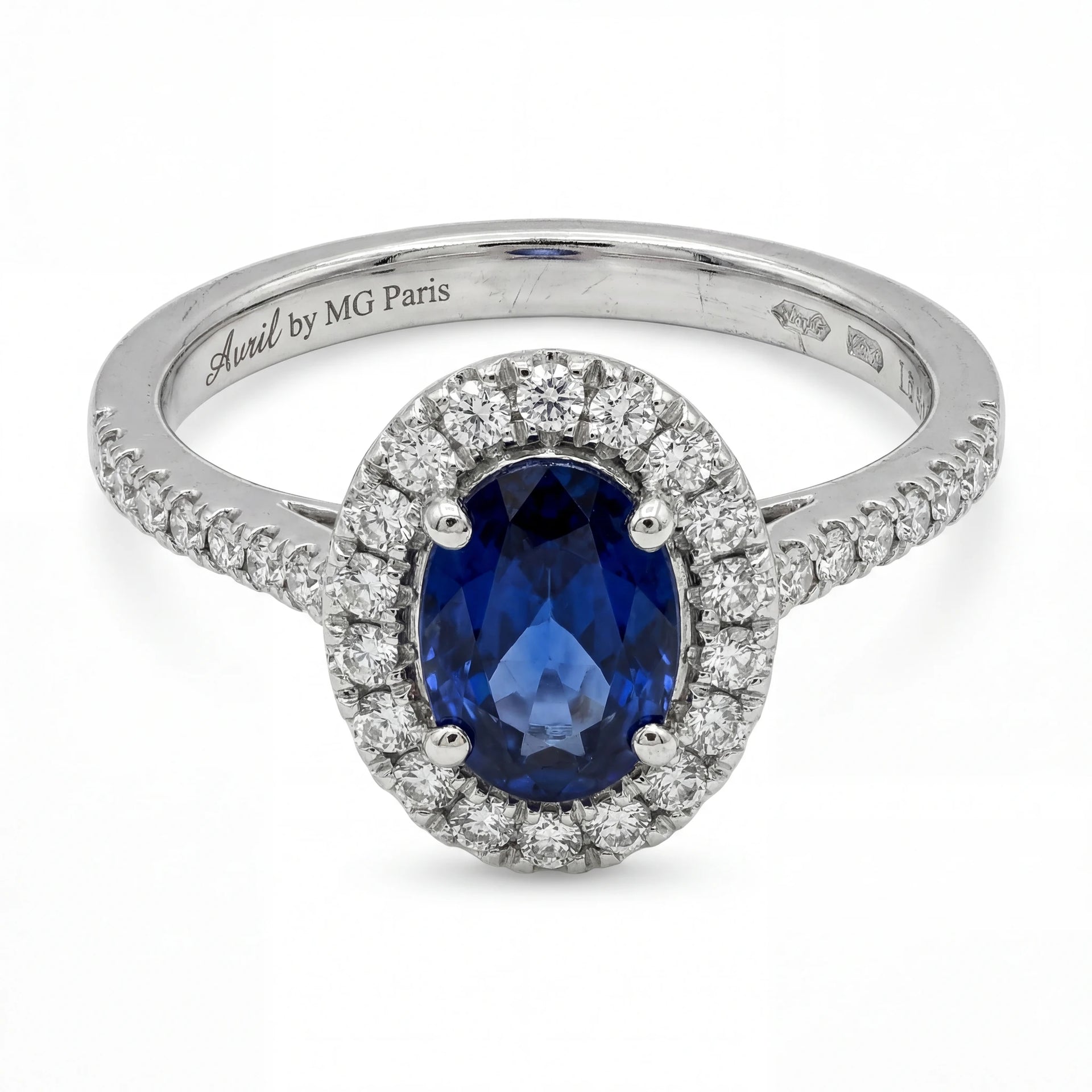 April by Bague Or blanc et Saphir