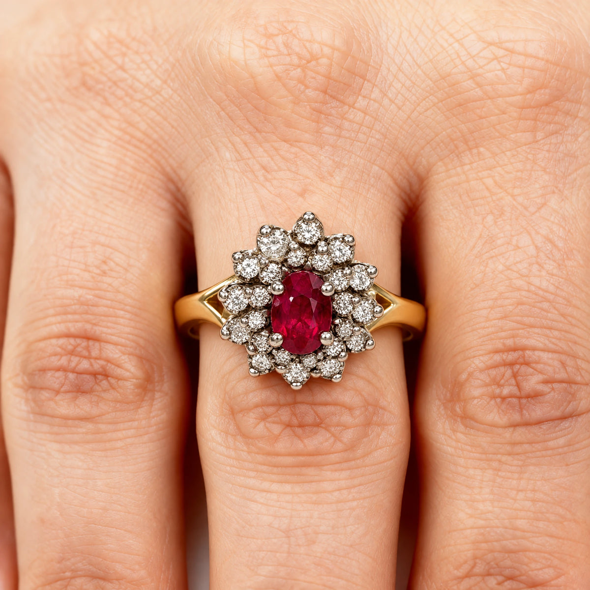 Bague or rubis