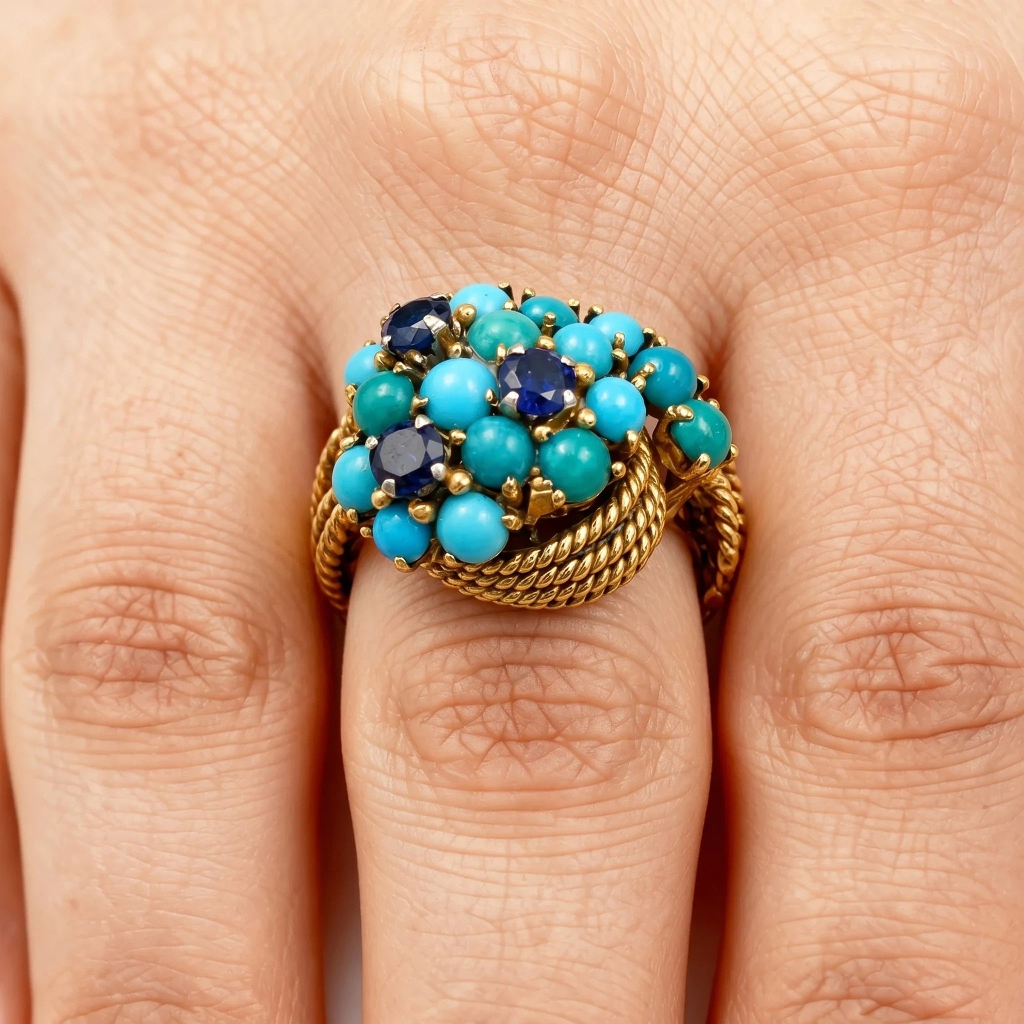 Bague Or jaune et Turquoise