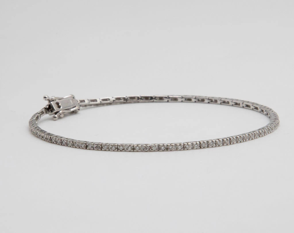 Bracelet Or blanc et Diamant pavage