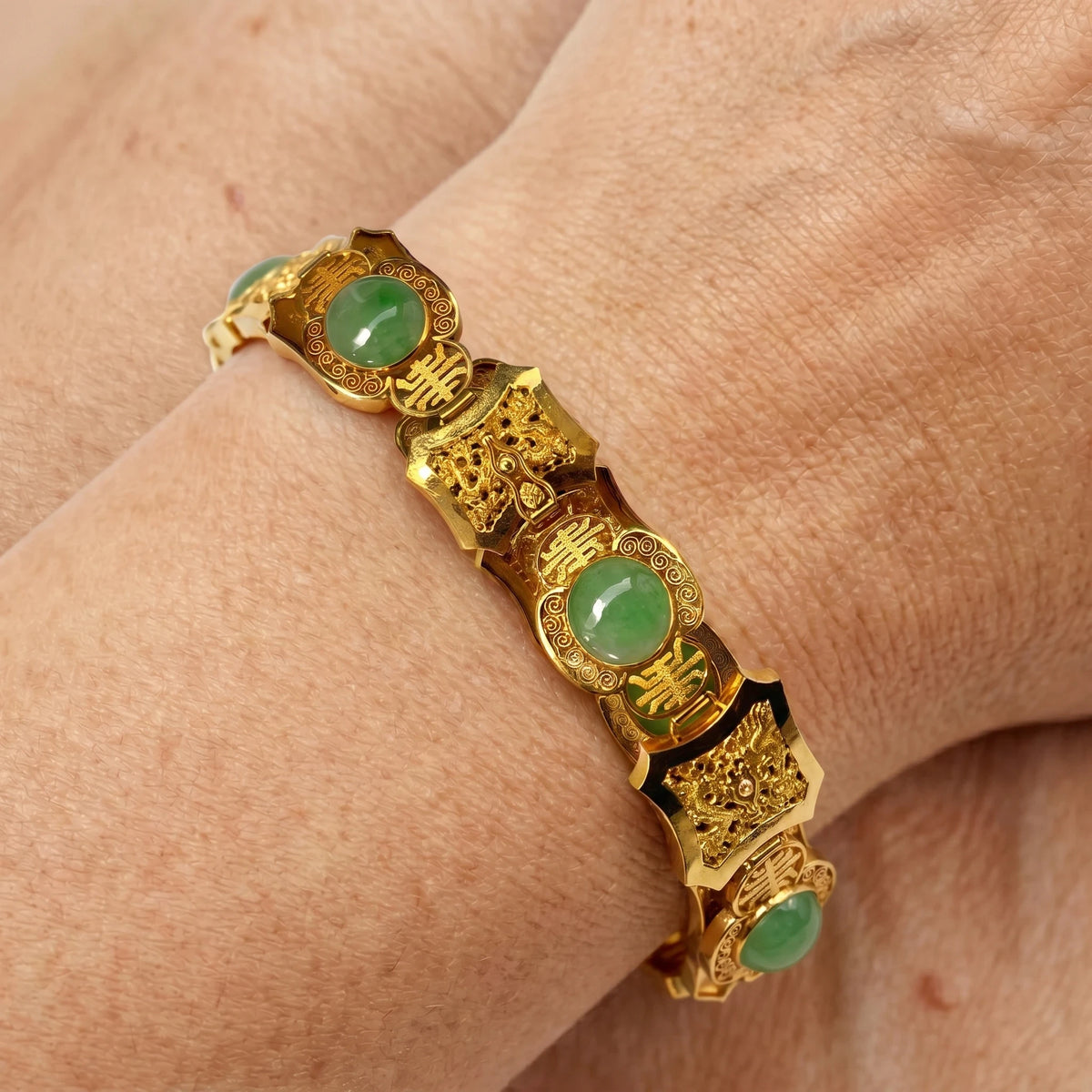 Bracelet or et Jade