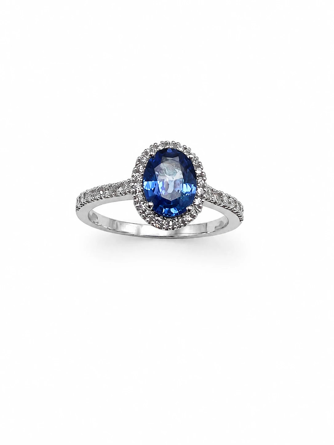 Bague Or gris et Saphir