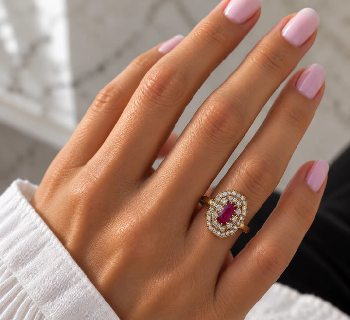 Bague or et Rubis