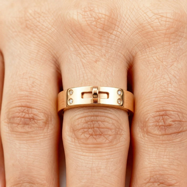 Hermès Bague Kelly Or rose et Diamant