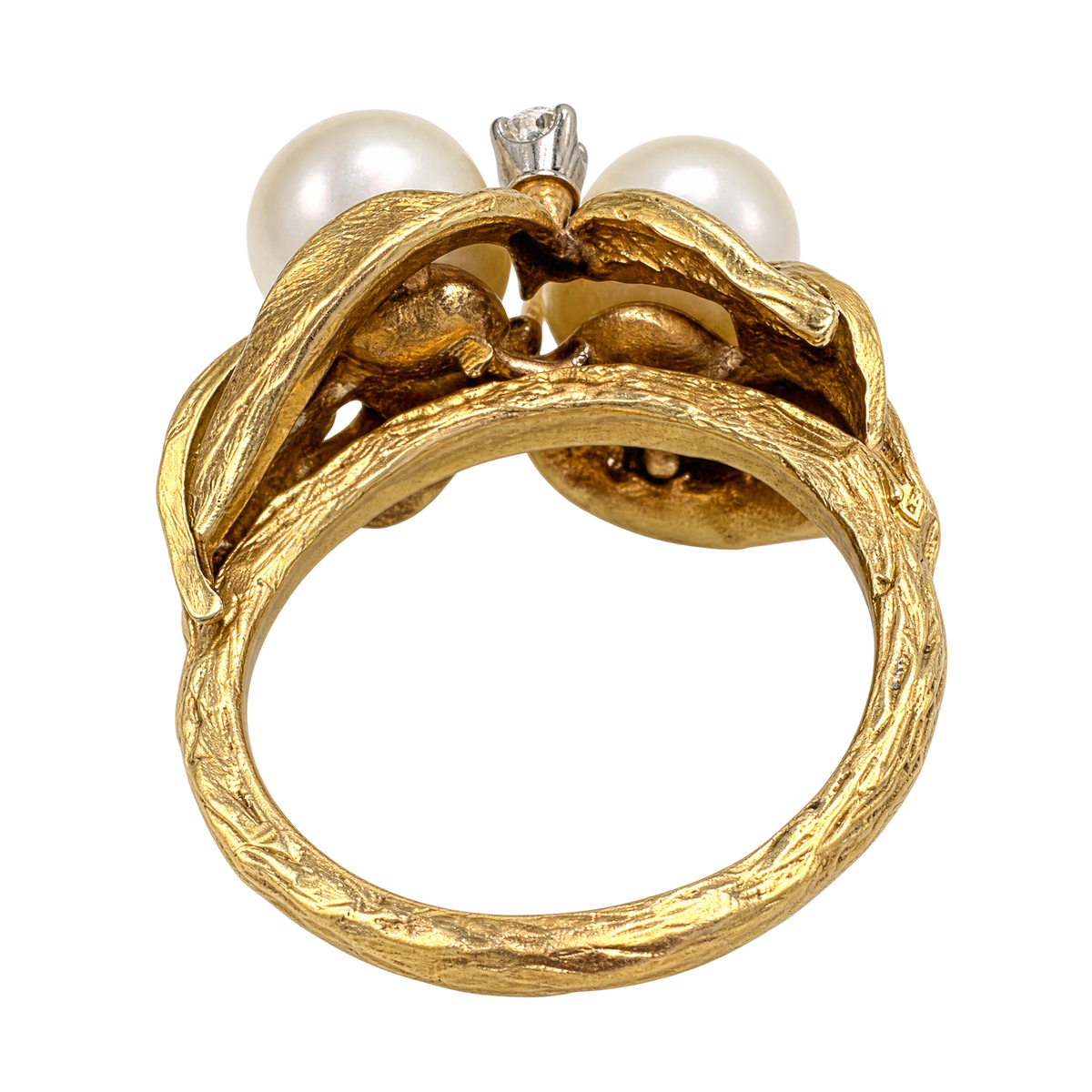 Bague or jaune et Perle