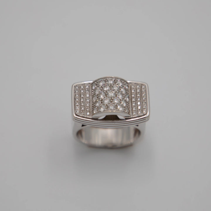 Poiray Bague or et Diamant pavage