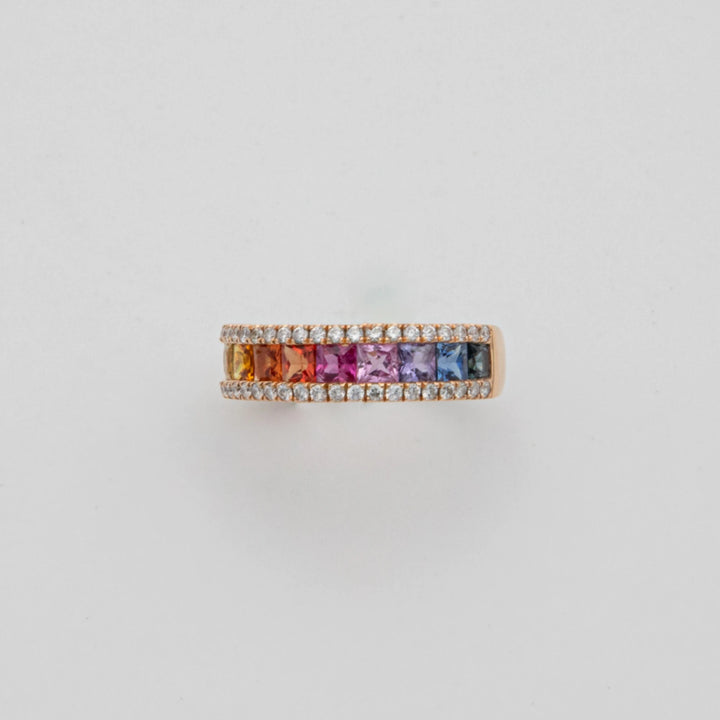 Vendome Bague or et Pavé de saphirs