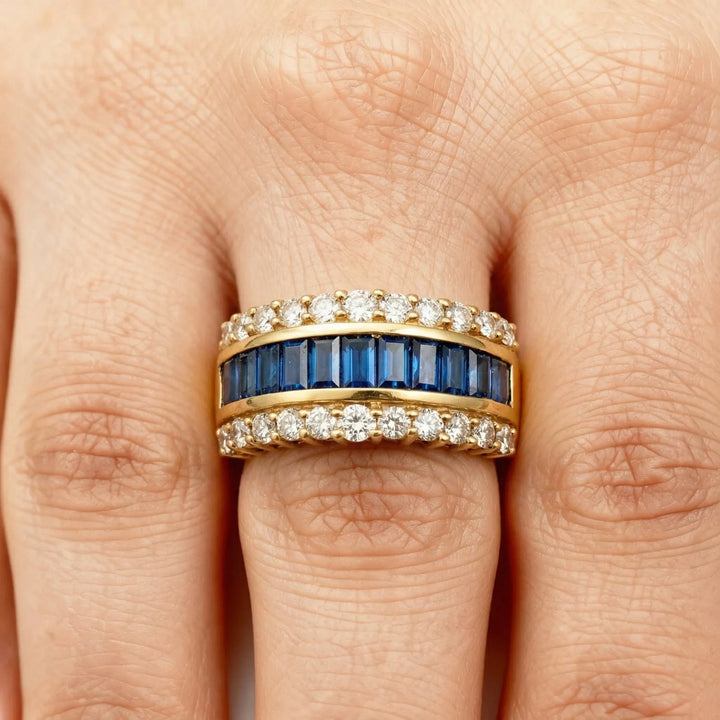 Citior Bague Or jaune et Diamant pavage