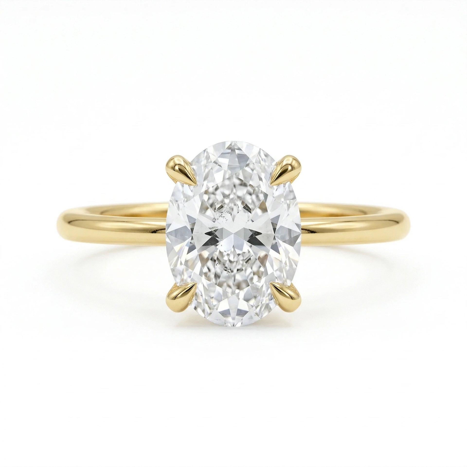 Bague Or jaune et Diamant de synthèse