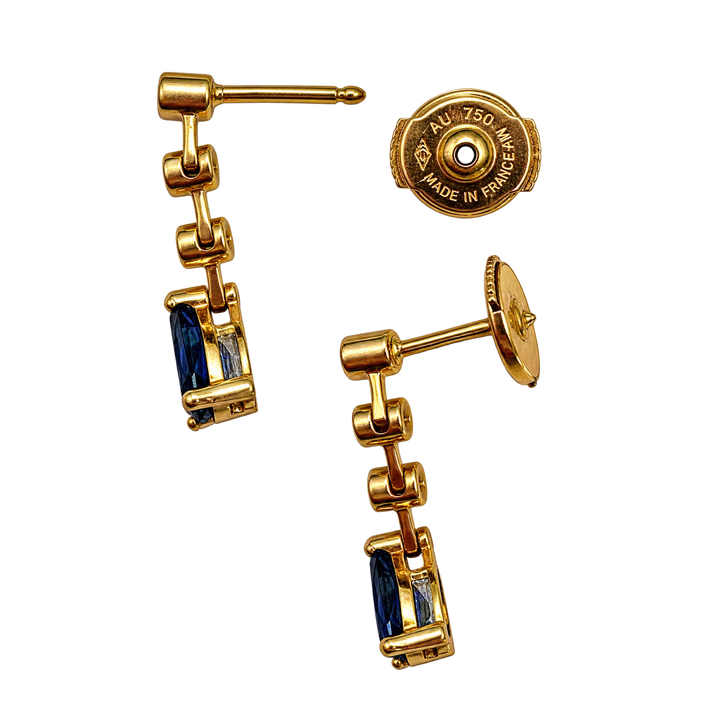 Boucles d'oreilles or et Saphir