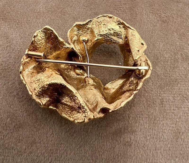 Gilbert Albert Broche Or jaune et Oeil de tigre