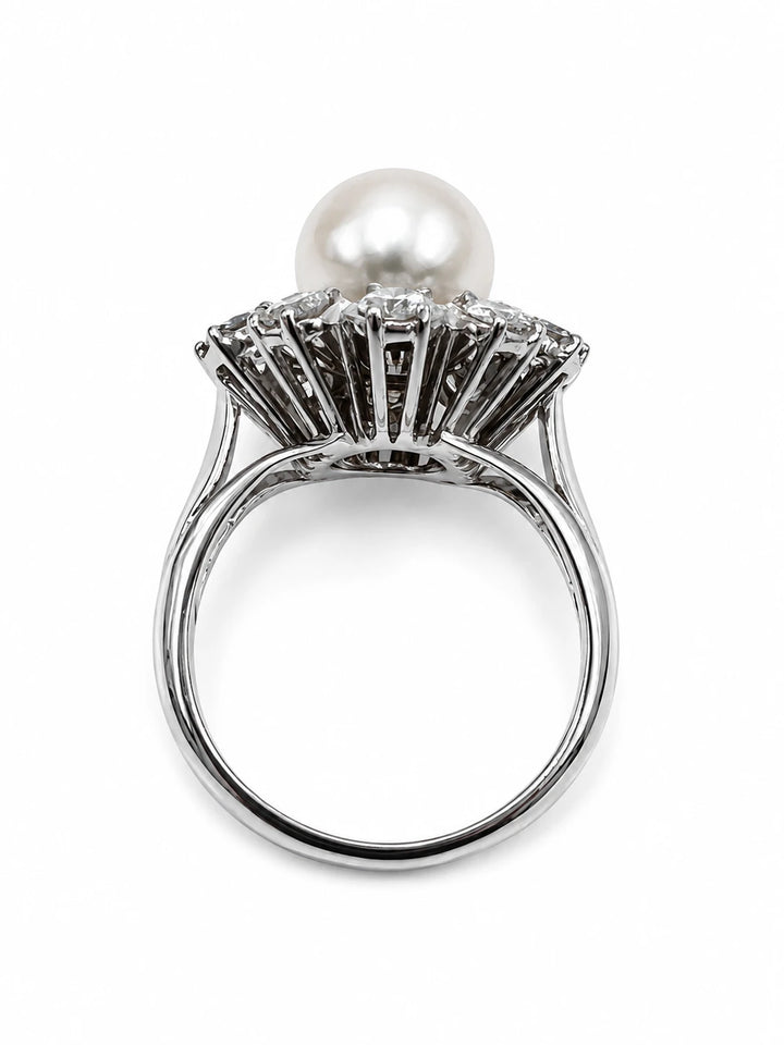 Bague Or blanc et Perle de culture