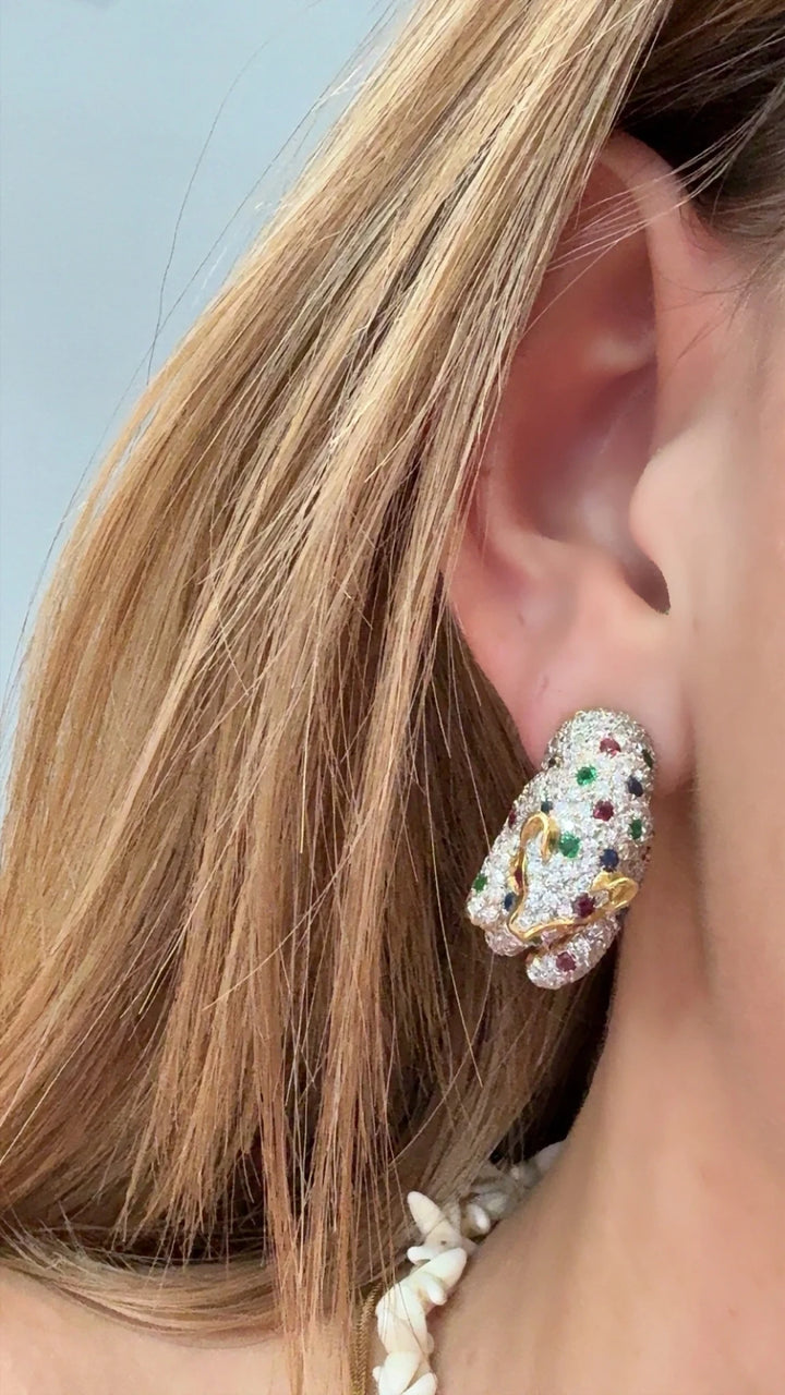Boucles d'oreilles Or jaune et Diamants