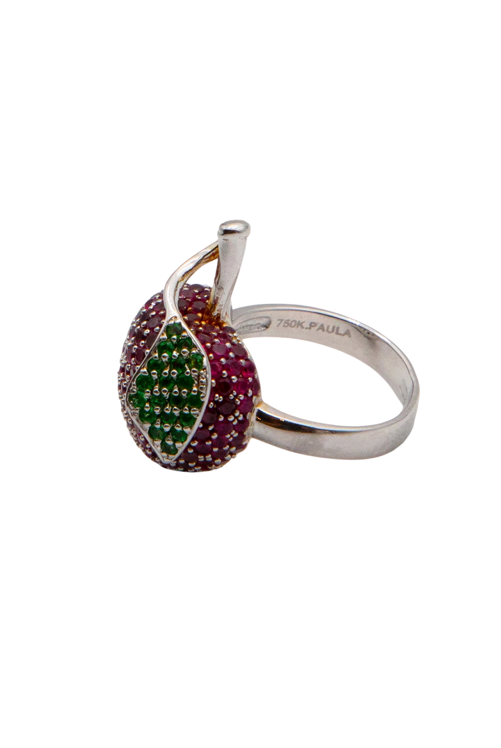 Bague Or blanc et Rubis
