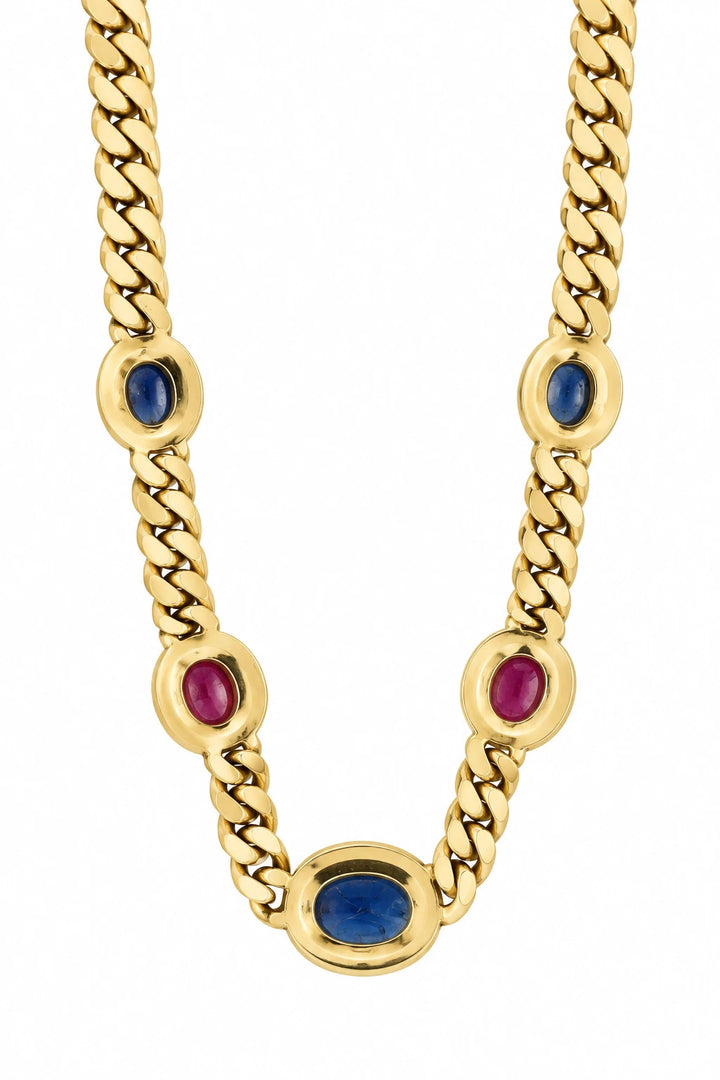 Collier or et Saphir