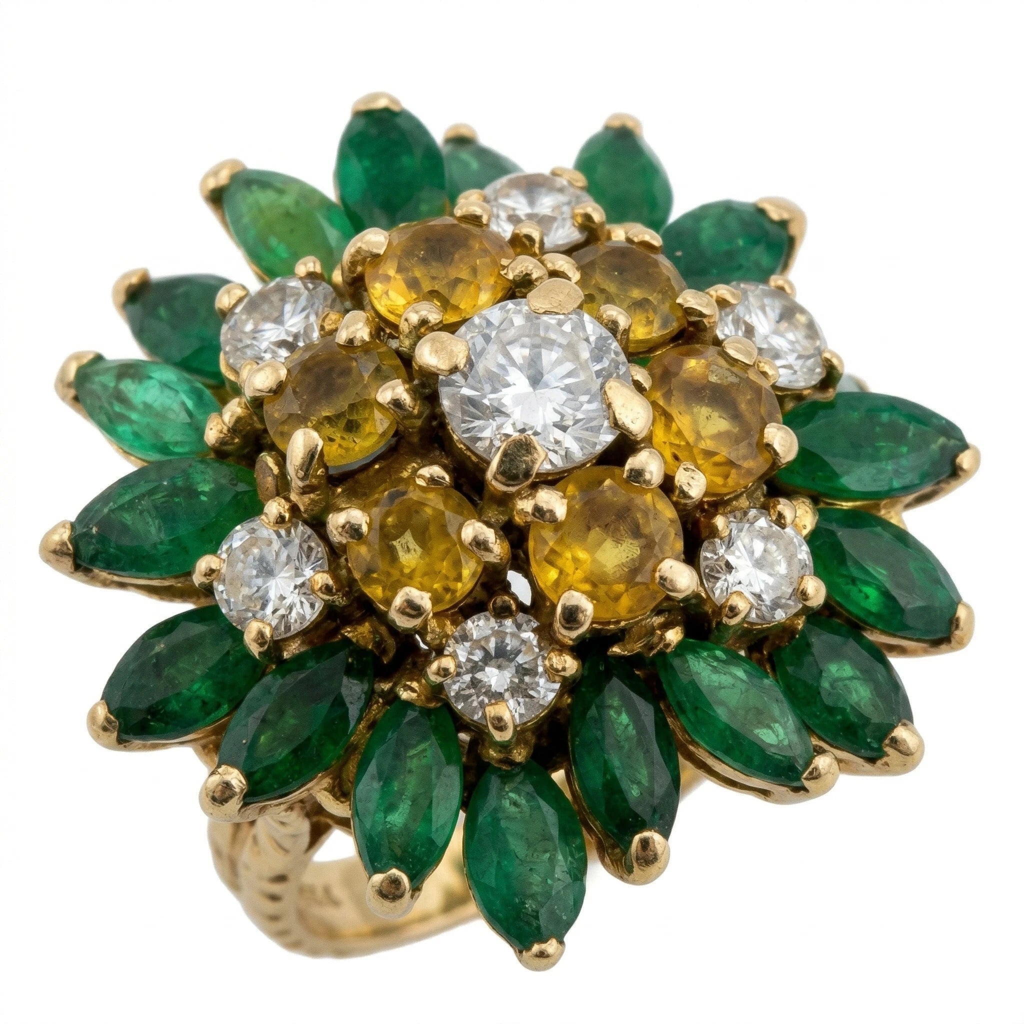 Bague Or jaune et Émeraude