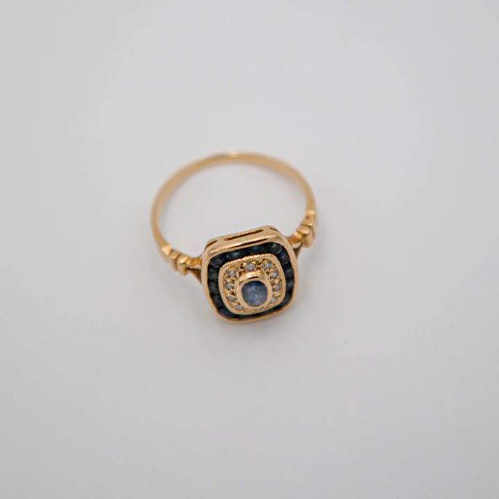 Bague Or jaune et Saphir
