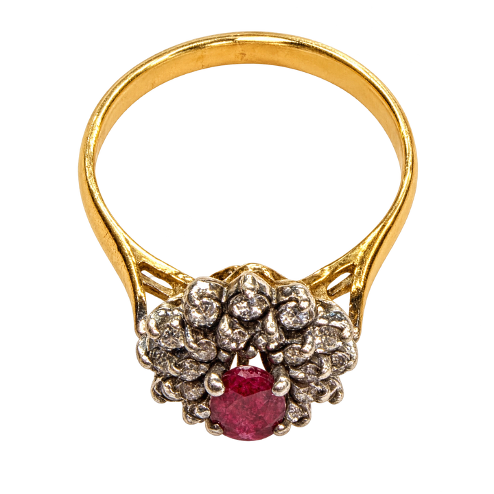 Bague or rubis