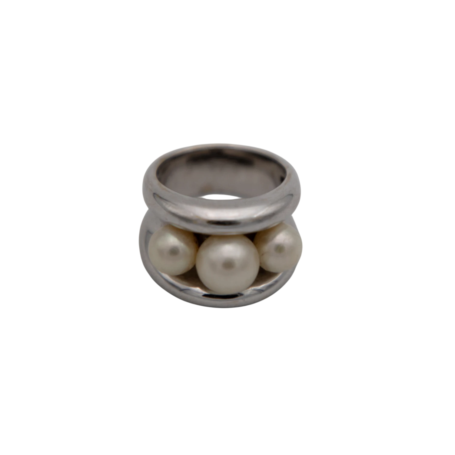 Poiray Bague Fidji Or blanc et Perle de culture
