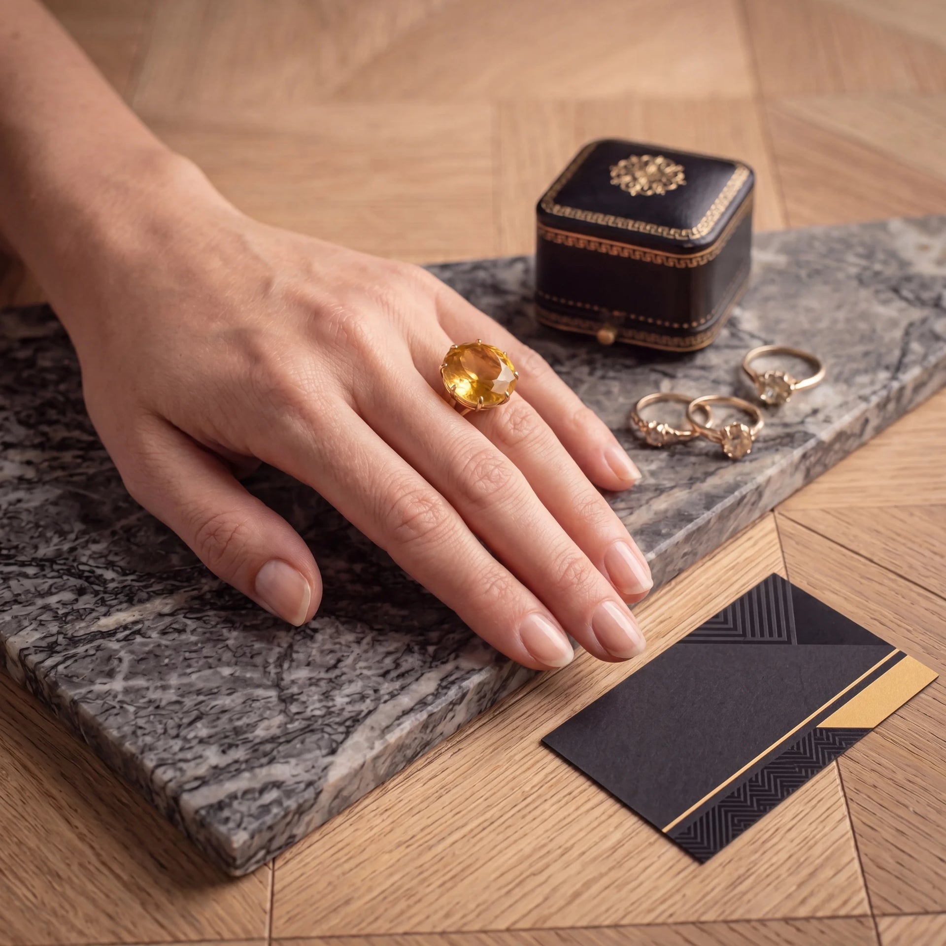 Bague Or jaune et Citrine