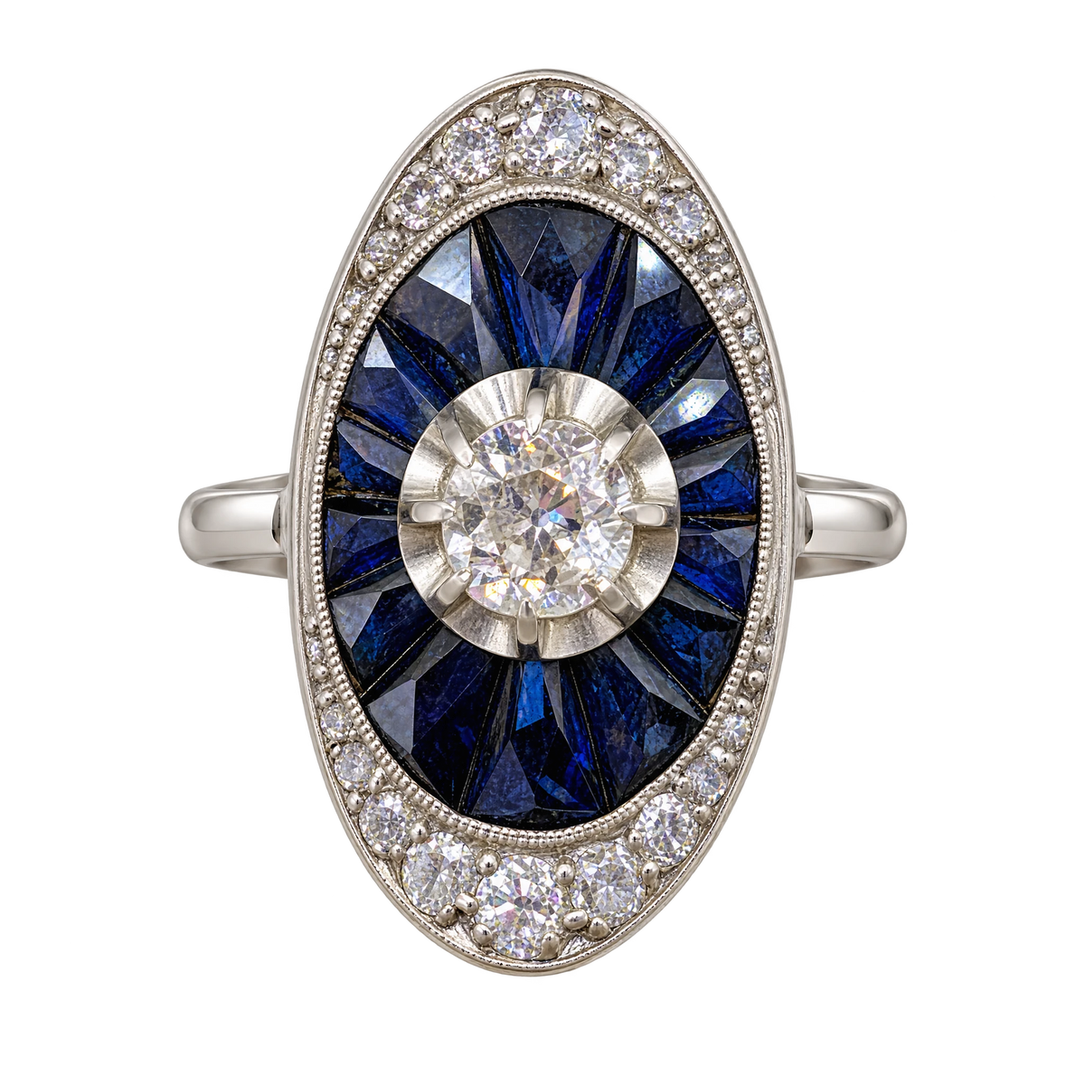 Bague or Diamant et saphir