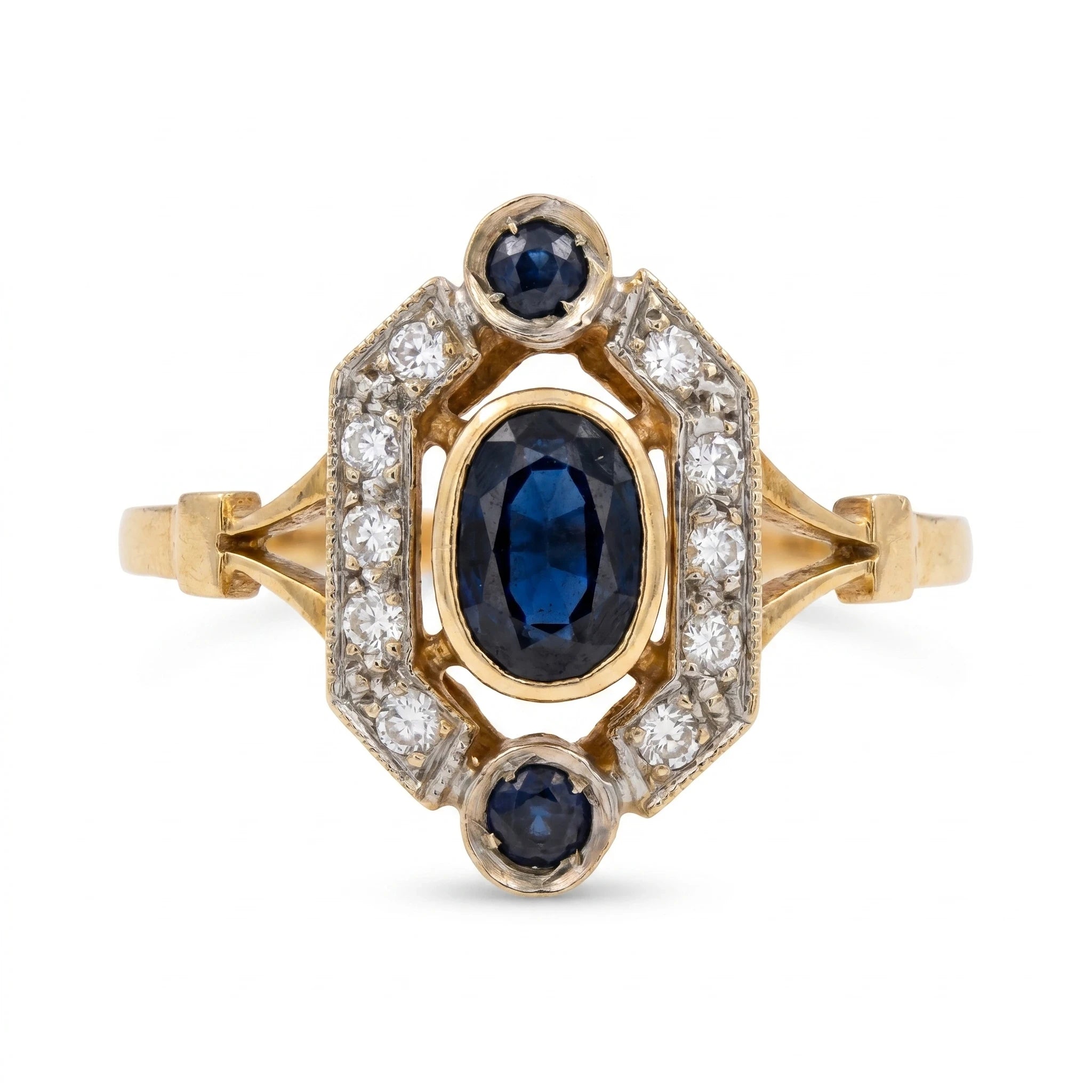 Bague Or jaune et Saphir