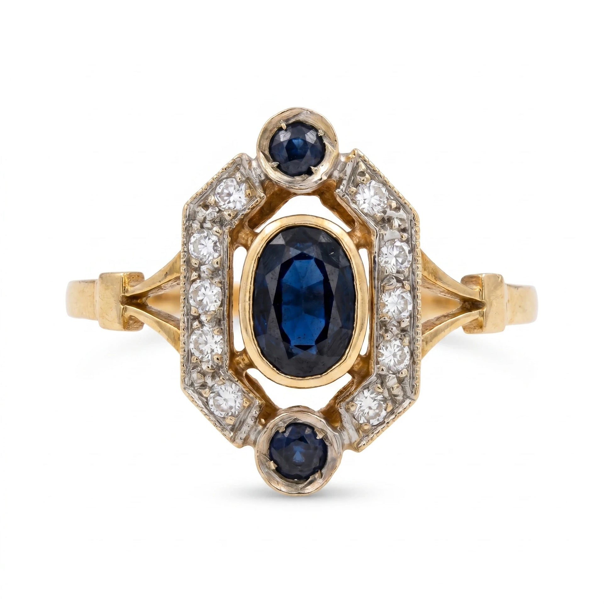 Bague or et Saphir