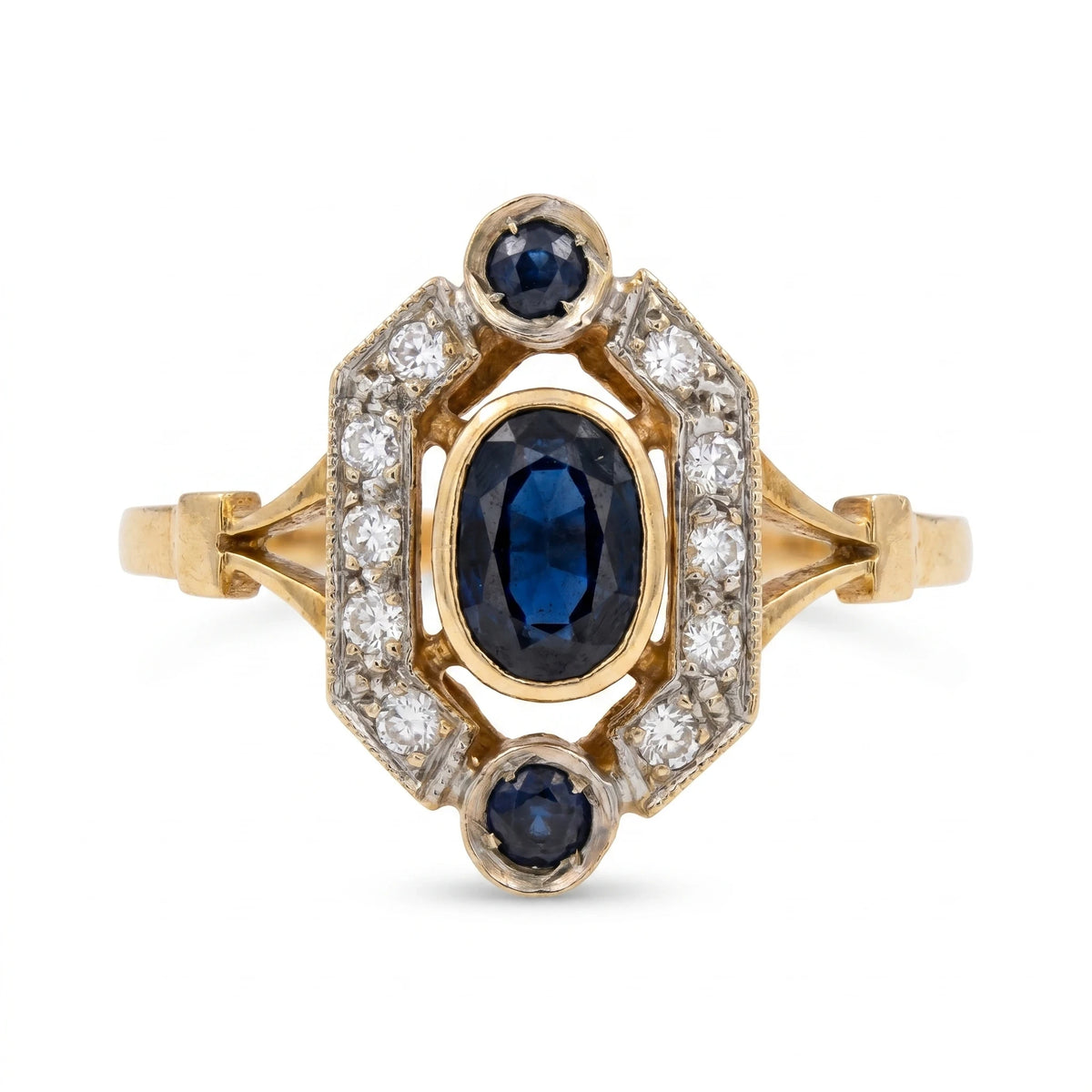 Bague or et Saphir