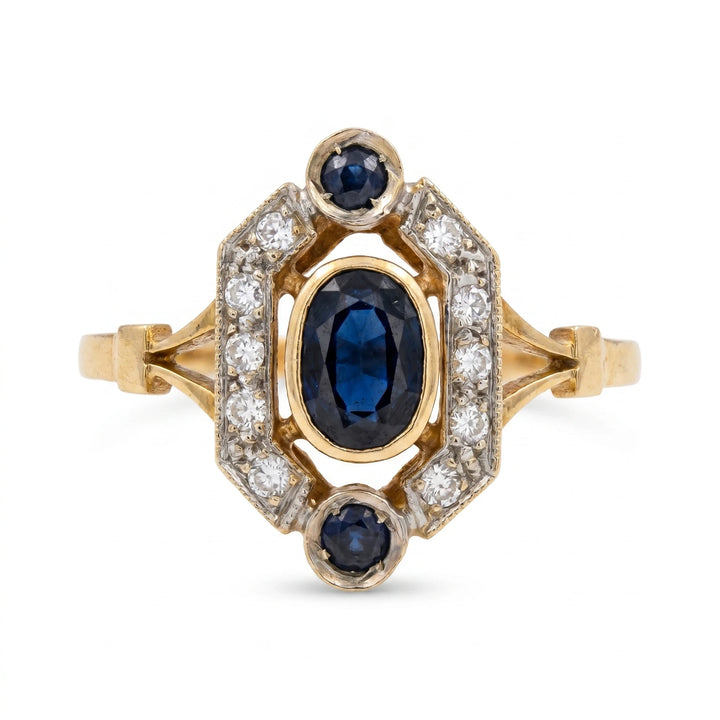 Bague or et Saphir