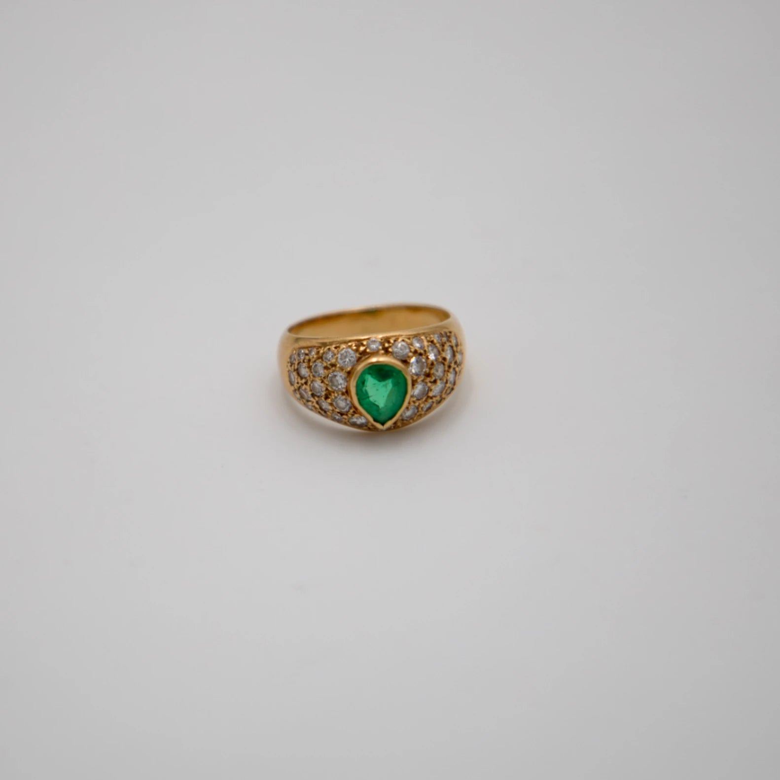 Bague Or jaune et Diamant pavage