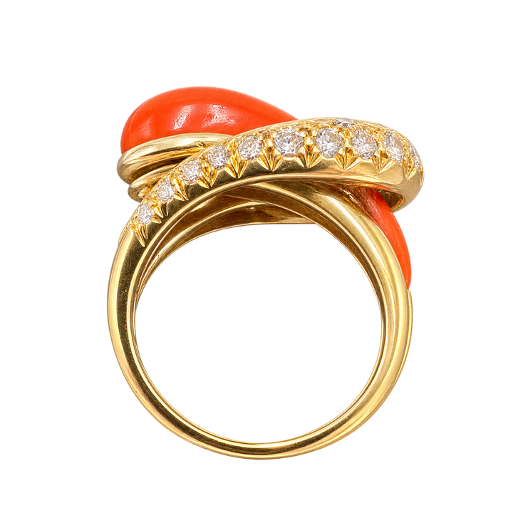 Bague or et Corail