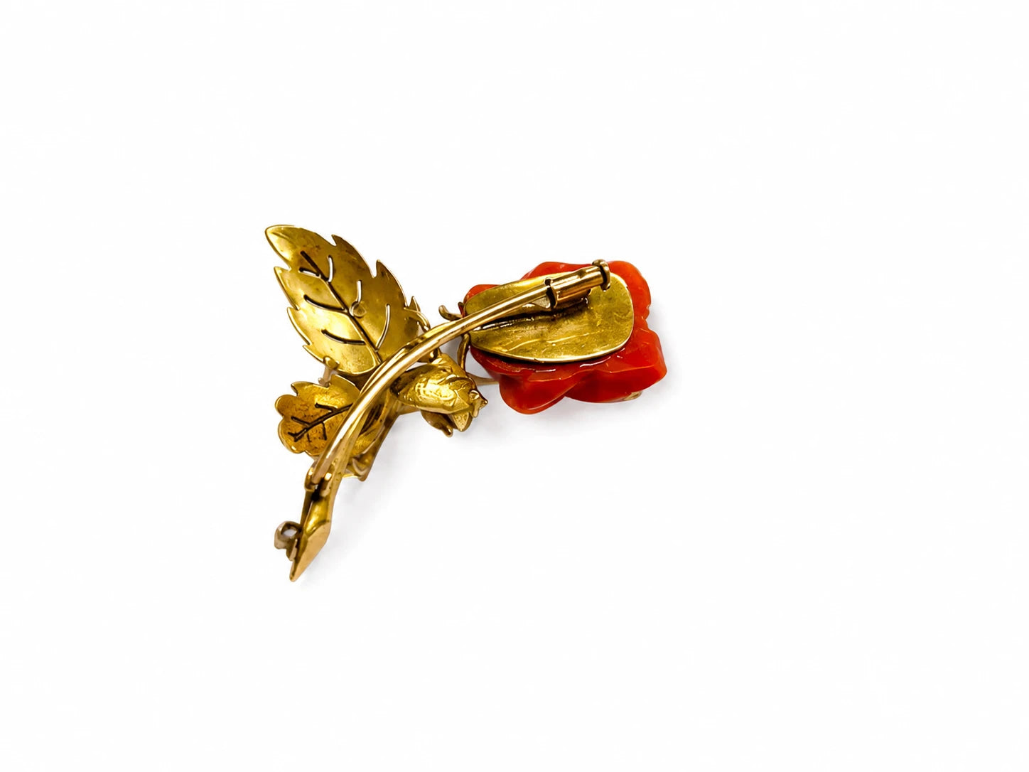 Broche or et Corail
