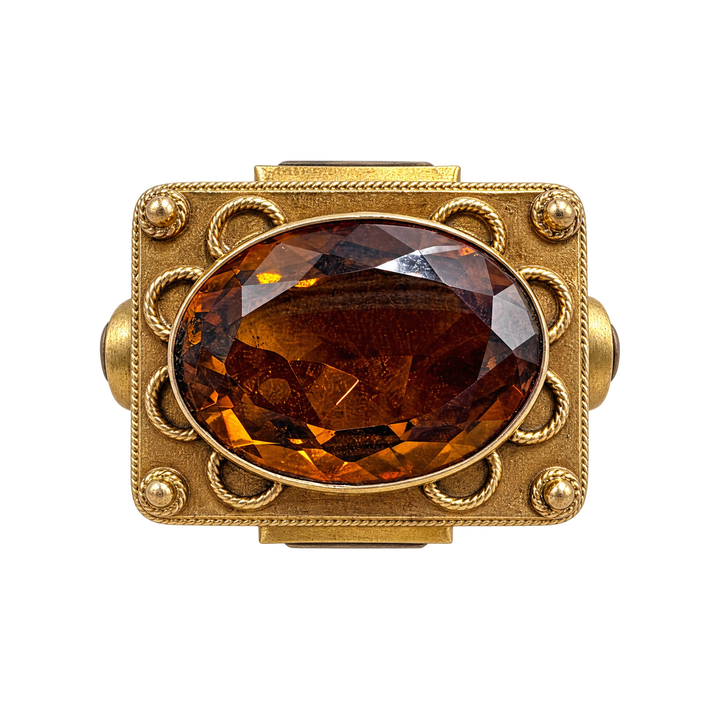 Pendentif or et Citrine