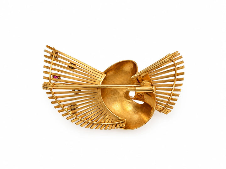 Broche or et Rubis