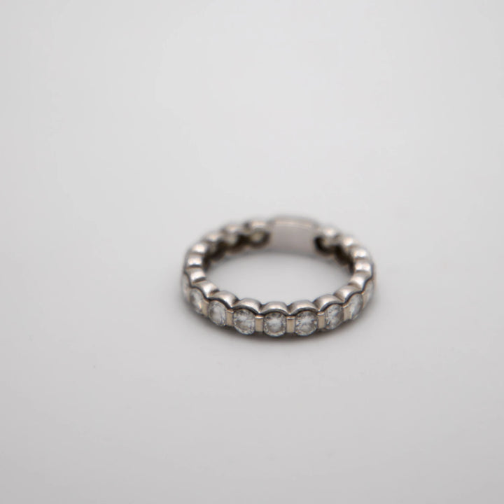Bague Or blanc et Diamant pavage