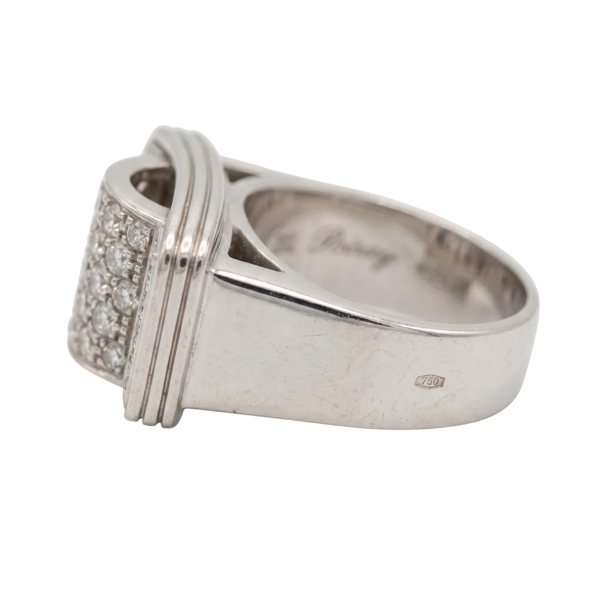 Poiray Bague Or blanc et Diamant pavage