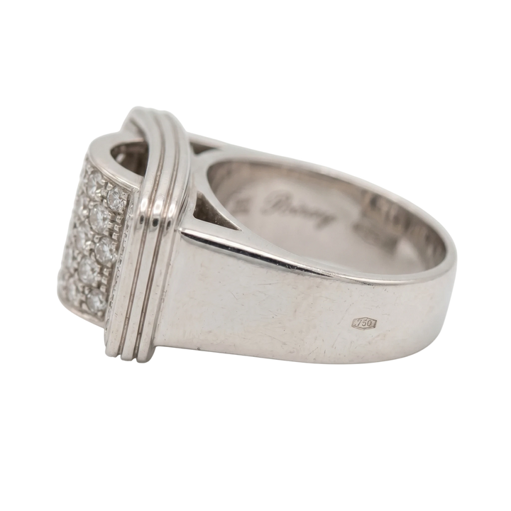 Poiray Bague Or blanc et Diamant pavage
