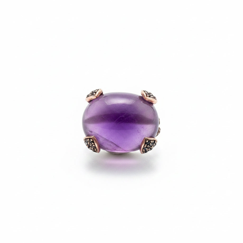 Bague or jaune améthyste