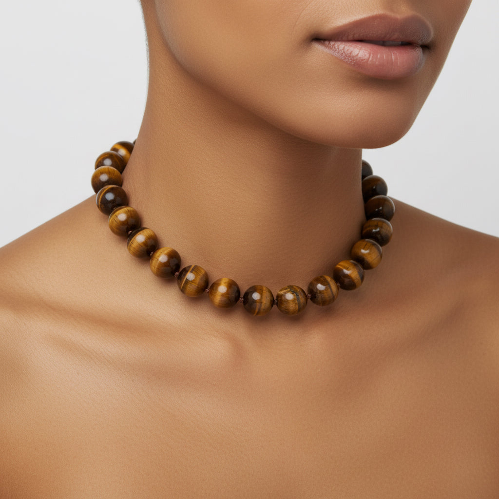 Collier de perles d'oeil de tigre