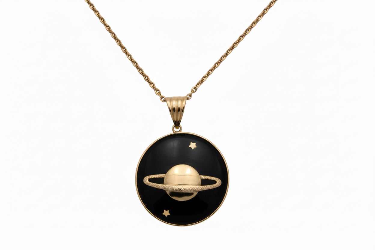 Pendentif Onyx et or jaune