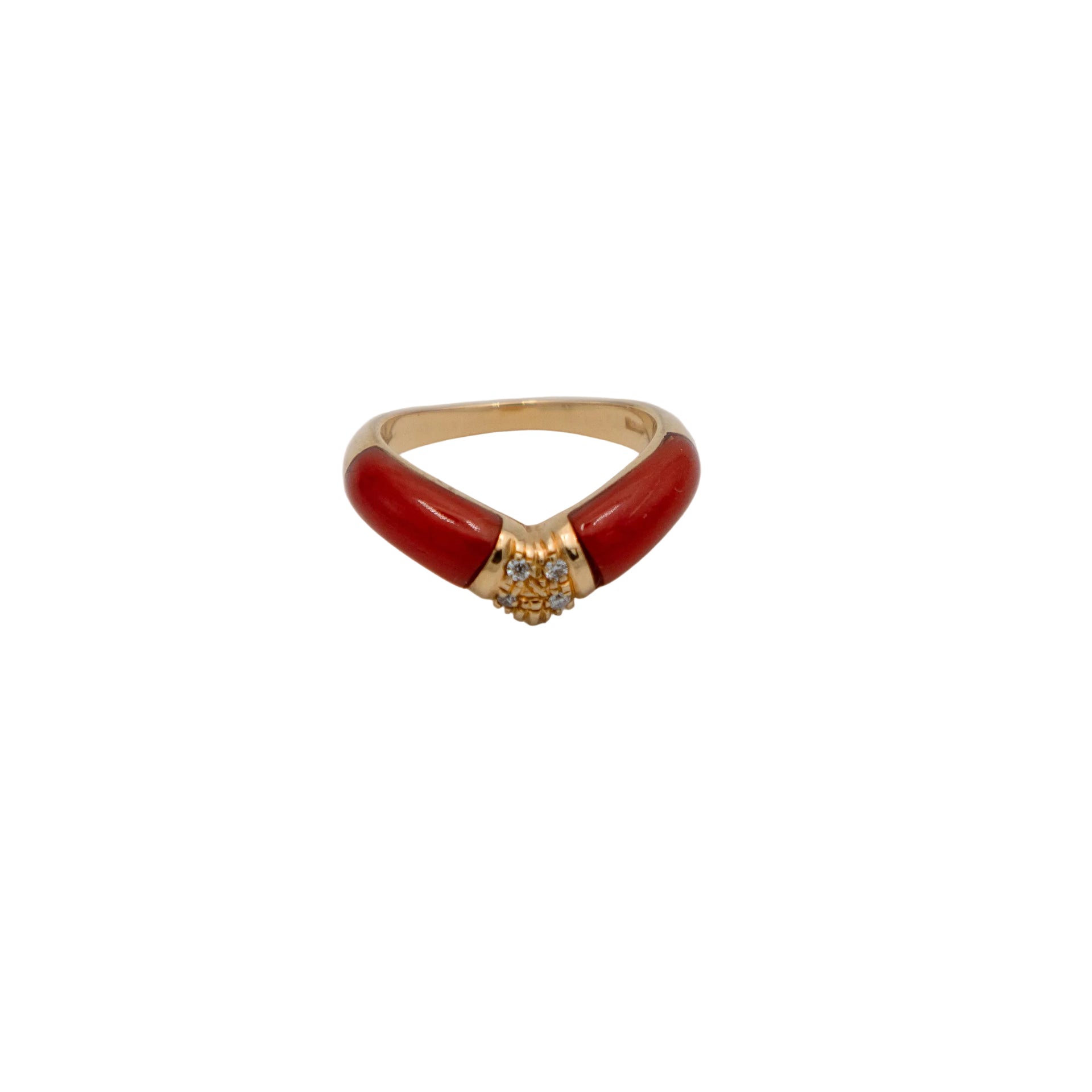 Bague or jaune et Corail
