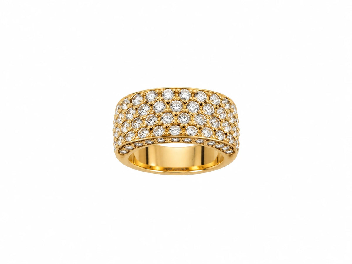 Bague or et Diamant pavage