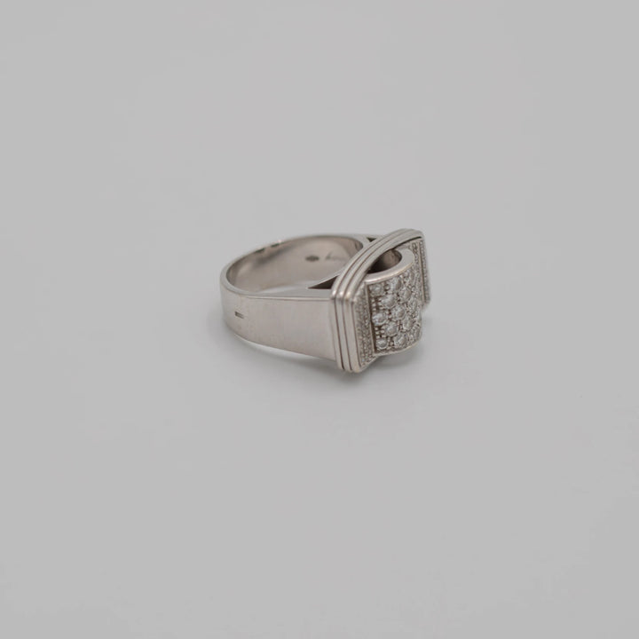 Poiray Bague or et Diamant pavage