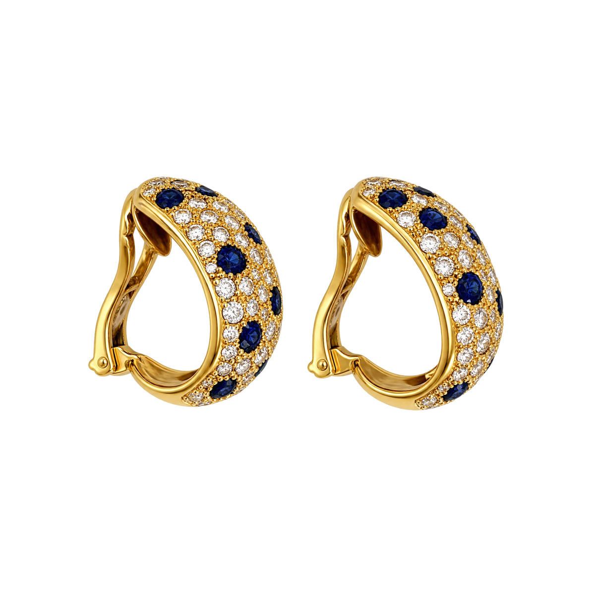 Boucles d'oreilles or et Diamant pavage