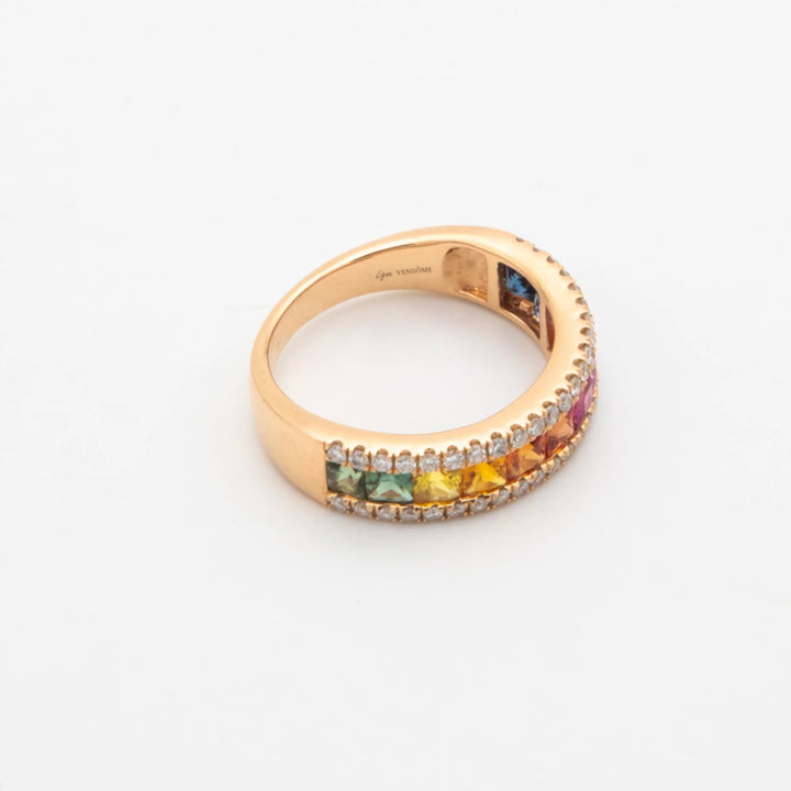 Vendome Bague or et Pavé de saphirs