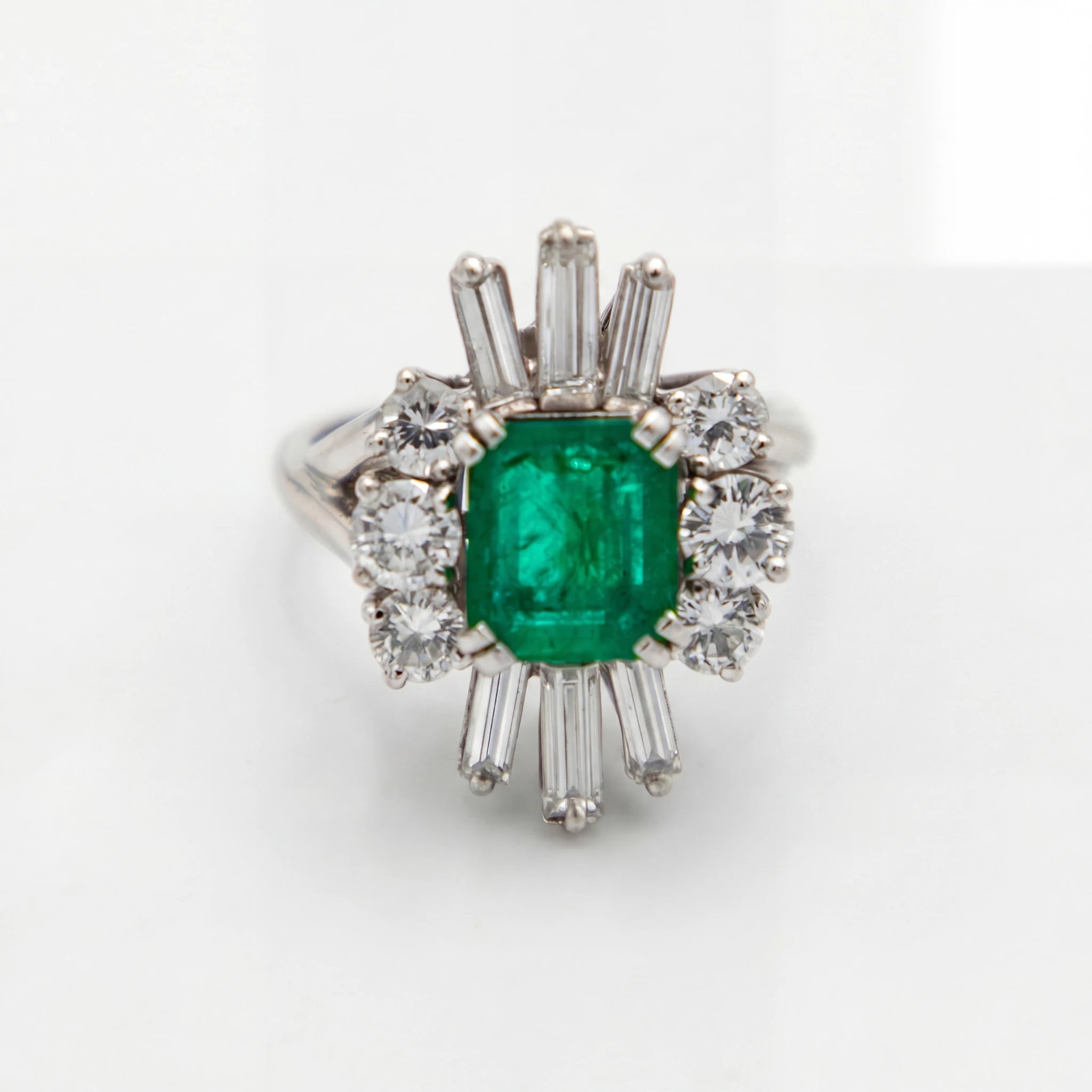 Bague Platine et Émeraude