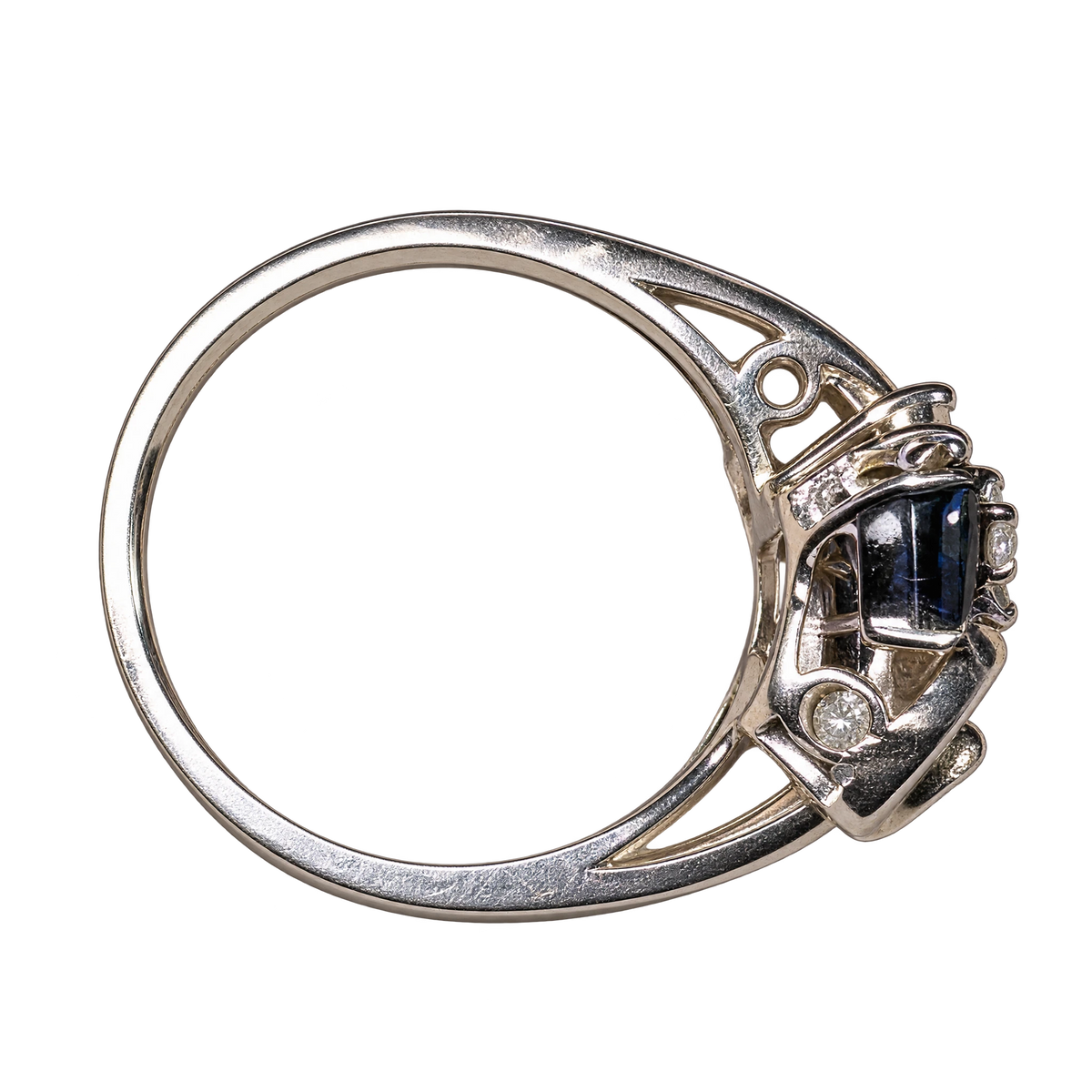 Bague rétro asymétrique en or et Saphir