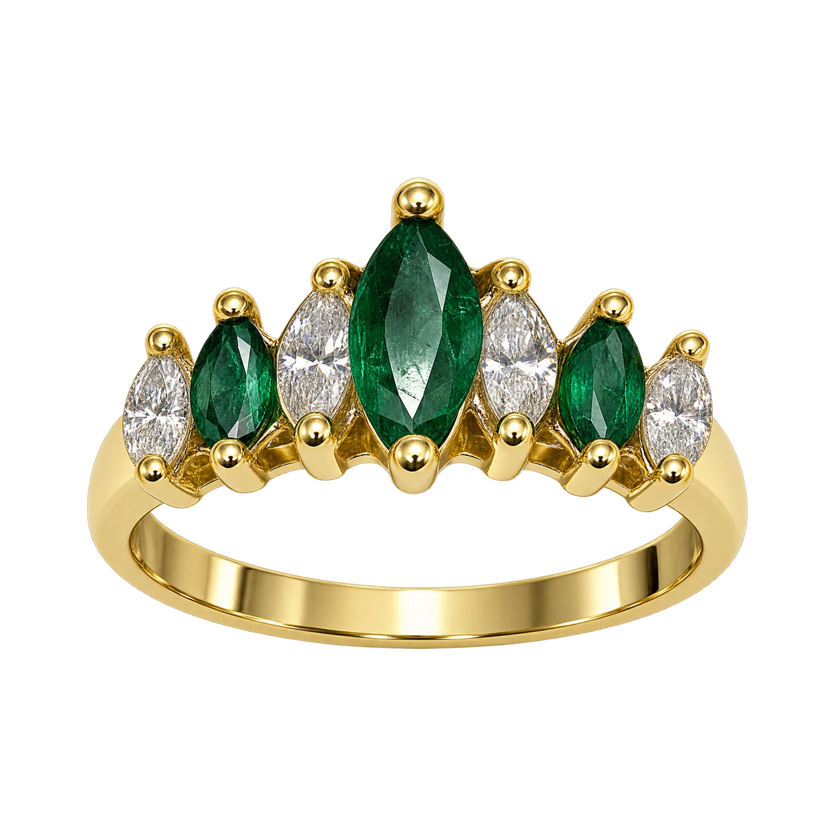Bague or et émeraudes